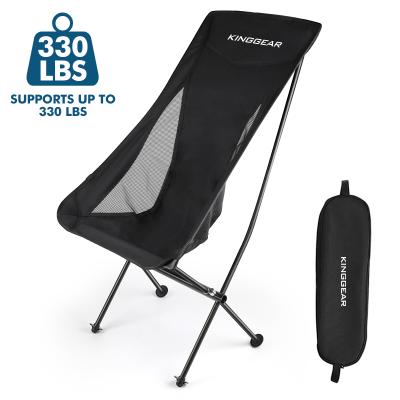 China Outdoor Ultralight Portable Folding Camping Chair High Back Camping Chair Aluminum Alloy Chair en venta