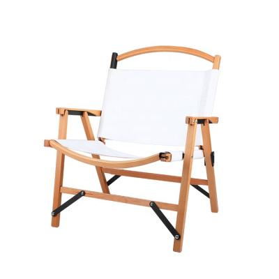 China KingGear Outdoor Beech Portable Folding Camping Chair Wood Frame With Armrest en venta