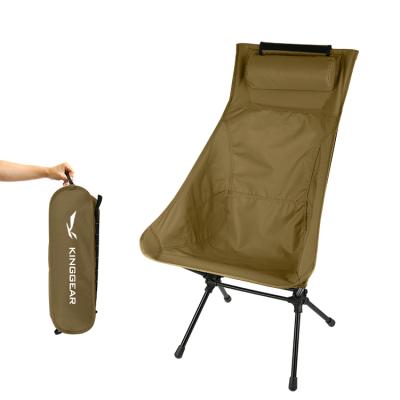 중국 KingGear Hot Sell in Japan and Korea Market Alu 7075 Lightweight Highback Camping Beach Chair with Pillow 판매용