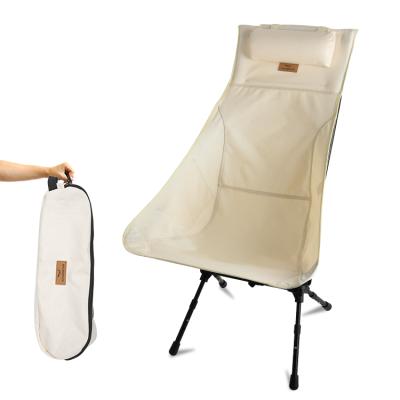 China KingGear Ultralight Portable Folding Camping Chair Height Adjustable Leg Highback Compact Chair With Pillow for sale