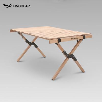 China Outdoor Portable Folding Beech Camping Wood Table Barbecue Solid Wooden Desk Picnic Wooden Table for sale