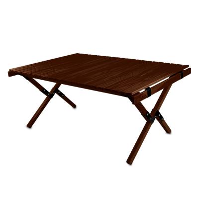 Chine KingGear Glamping Outdoor Wooden Dining Tables Camping Roll Up Table Camping Folding Table à vendre