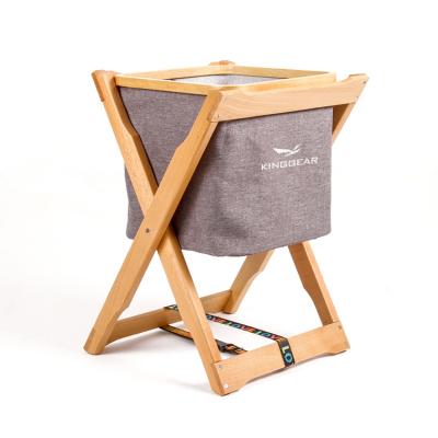 中国 Outdoor Furniture Storage Wood Shelves Folding  Cloth Bags Basket Portable Storage Baskets 販売のため