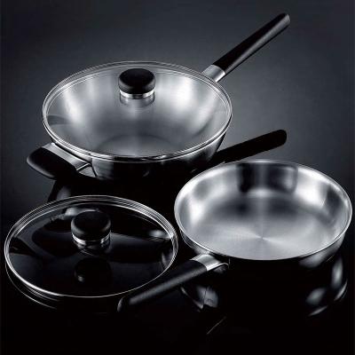 China High Quality Cooker Stainless Steel Cookware Viable Professional Wok Pan Non Stick Pan From Manufacturer for sale