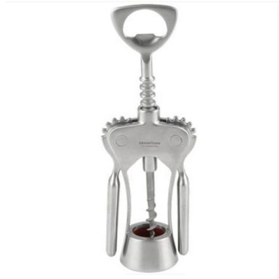 China Logo Winged Corkscrew Wine Opener Custom Made Viable High Quality 18/10 Food Grade Stainless Steel Cap Pusher Winged Corkscrew for sale