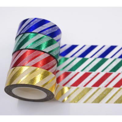 China Waterproof Hot Holiday Decorations Custom Printed Decorative Colorful Hot Foil Stamping Paper Tape Washi Tape for sale