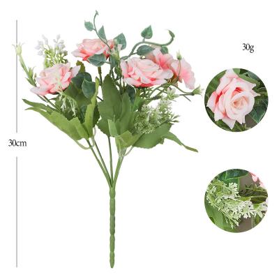 China Artificial Flowers Office Bouquet Decoration Wedding Home Office Decoration Silk Flowers Simulated Bouquet Mini Bouquet Flowers Floral Bouquet Wholesale for sale