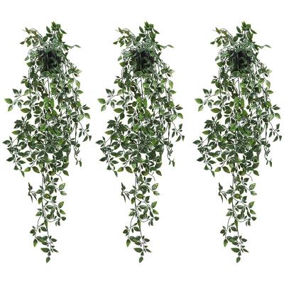 China Wholesale Home Office Decoration Hot Sale Simulation Plant Wall Hanging With Potted Home Indoor Decor Plants Artificial Hanging Green Bonsai Plant for sale