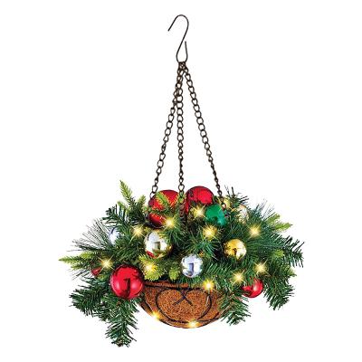 China 2022 Outdoor Hanging Chirstmas Decor Christmas Ornaments Christmas Basket Wreath Decoration Supplies Wholesale for sale