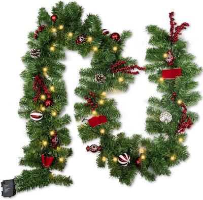 China Wholesale Green Artificial Plastic Door Cane Office Rattan Home Office Hanging Ornaments PVC Vine Christmas Decor 2.7M Christmas Indoor Decor for sale