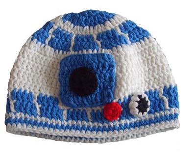 China JOINT Wholesale Handmade Baby Winter Hat Boys Knitted Kids Hats 2021 R2D2 Knit Beanie Hat for sale