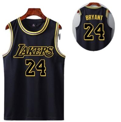 China Newest LA #8/#24 Bryant Black Snakes Antibacterial Embroidered Parents Basketball Jerseys for sale