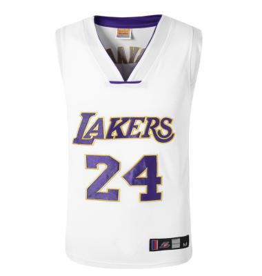 China Breathable Mamba Out Of Embroidery Stitched Logo #24 Kobe Bryant White Basketball Jerseys for sale