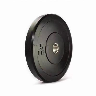 China Durable Black Rubber Plates Barbell Plates Weightlifting Weight Bumper Plate for sale