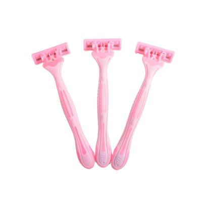 China Triple blade disposable razor 2 pieces package hot sale afeitadoras desechables for sale