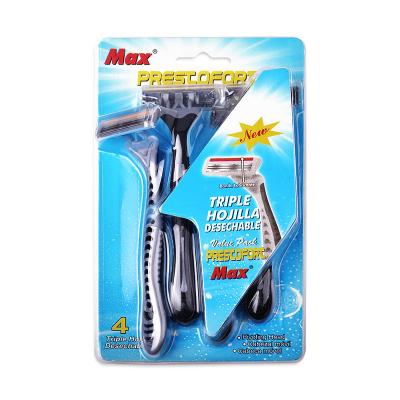 China Triple Blade Max Cuchillas Stainless Steel 3 Blade Razor For Man for sale