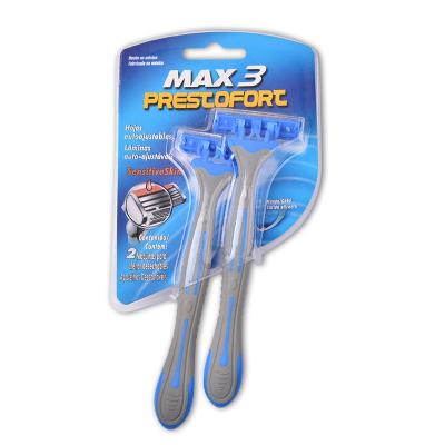 China Triple Blade Max Triple Blade Razor With Good Quality Handle Swivel Head Rubber Razor for sale