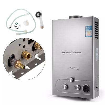 China 18L Natural Gas Outdoor Intelligent Tankless Gas Water Heater Wall Hung Heating Boiler for sale