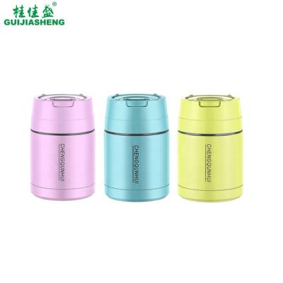 China High Quality Double Wall 304 Stainless Steel Food Flask 800/1000ml Purple Green Blue Vacuum Insulated Rice Stew Thermos Food Jar for sale