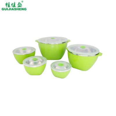 China Houseware Multipurpose Stainless Steel Food Freshness Preservation Storage Container Set with Sealed Plastic Lid for sale