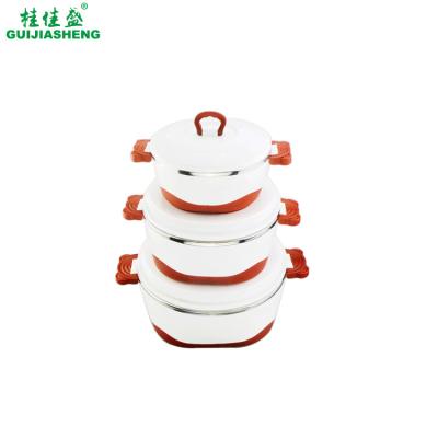 China 3pcs Stainless Steel Insulated Hot Pot Sets with Lockable Lid, Portable Lunch box and Plastic Food Storage Container for sale