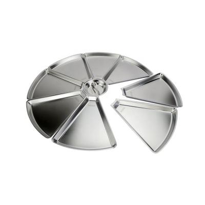 China 18/8 Stainless steel 9 pcs dinner food plate sauce dish sets with rack serving for birthday/Christmas/holiday party restaurant for sale