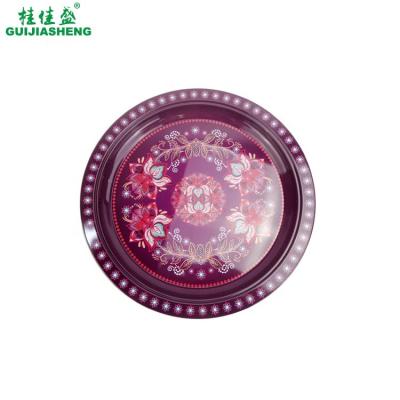 China Round Metal Charger Plate Decoration Fruit Serving Tray for Wedding Party Food Dinner Dishes for sale