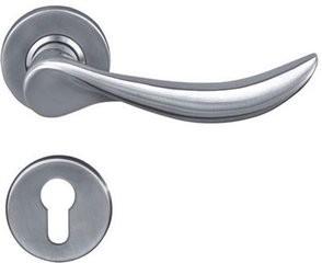 China Solid Casting Satin Stainless Steel Door Handles Stainless Steel Door Lever Sets for sale