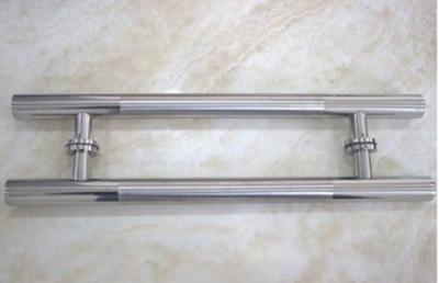 China Round Pipe External Glass Door Handle 316 Stainless Steel Door Handles for sale