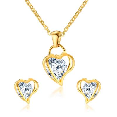 China 2021 TRENDY necklace and earring plated for women stainless steel jewelry sets necklace for sale