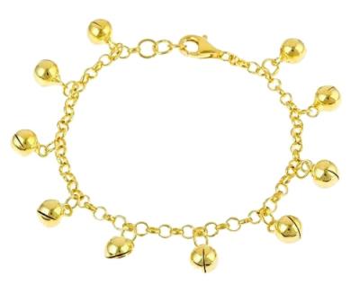 China FASHIONABLE Custom Gold Plated 925 Sterling Silver Chime Jingle Baby Anklet for sale