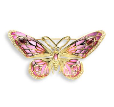 China New Vintage Butterfly Colorful Enamel Brooch Women Jewelry With Zircon for sale