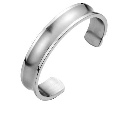 China Custom Fashion Comfort Fit Jewelry 316 Stainless Steel Cuff High Quality Fluted Bracelet for sale