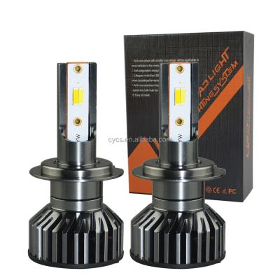 China F2 aluminum csp three colors 3 colors led bulb 12v 48W 12000LM h7 led headlight bulb h7 led car headlight led car headlight h7 for sale