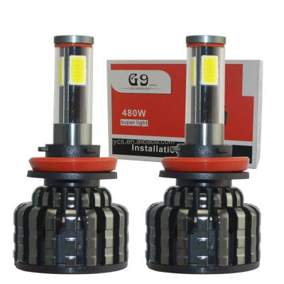 China Factory Price Aluminum CE 12v 24v 100w 12000LM COB G9 High Power H8 Led Headlight Bulb Conversion Kit for sale