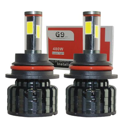 China New super white aluminum 10-48V CE 4 faces G9 12000LM 4sides 9004 COB hi/lo auto led headlight g9 led headlight bulb g9 led headlight for sale