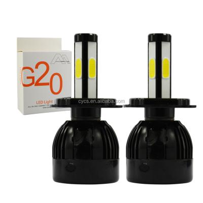 China Automobile lamp 12v 24v 80W 8000Lumens 4Faces COB G20 led headlight bulb h4 for sale