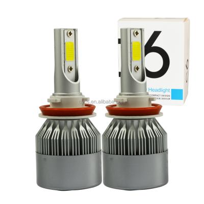 China Wholesale price low MOQ 12V 24V 6000k 72W 7600Lumens C6 lamp automobile led headlight bulb h11 for sale