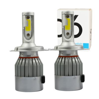 China Automobile lamp C6 auto led headlight lamp H1 H3 H7 H11 H13 9012 880 881 H27 9005 HB3 HB4 9006 9004 9007 COB 72W 7600LM C6 h4 car led headlight for sale