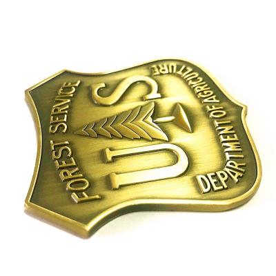 China USA M3 Custom Metalic Type Bonded Metal Badge for sale