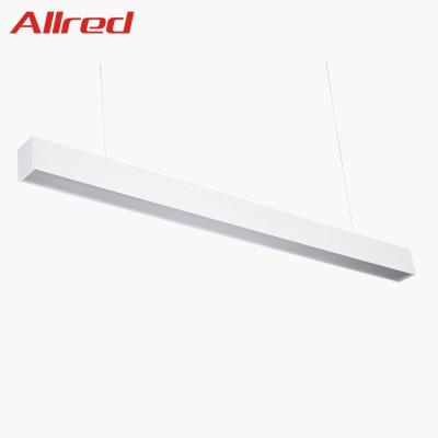 China Ceiling Hanging White 24w 30w 40w 50w Modern Commercial Office Lighting Fixture Led Linear Pendant Light for sale