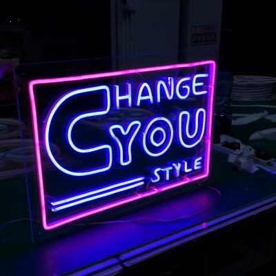 China Buildings Neon Sign Letter Acrylic Style Logo Brand Outdoor Sign Board for sale