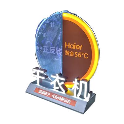 China New Buildings Design Electronic Signs Super Led Appearance Acrylic Shelf Display For Shops for sale