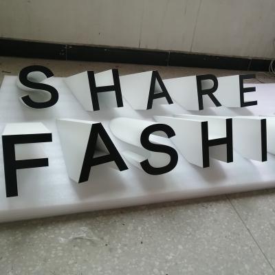 China Indoor Oblique Led 3D Letter Sign Engraved Backlit Channel Letters Sign Led Channel Frontlit Letter Sign for sale