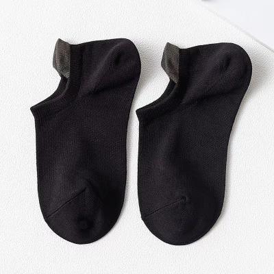 China Wholesale Sweat-absorbent women's ship thongs socks college style shallow mouth heel protection socks solid color for sale