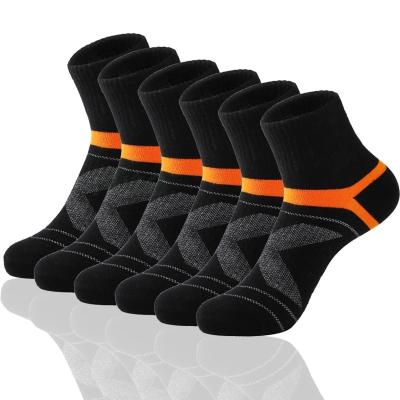 China Sporty Mens High Quality Cotton Socks Sports Summer Casual Run Socks Black for sale