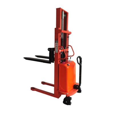 China Cost Effective Hotels Factory Price Stacker Crane 160mm 1 Ton Semi Electric Stacker Forklift Stacker Crane for sale