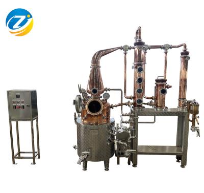 China Easy Operated Hot Sale ZJ Distillery Machines 100L Column Copper Still Distill Machine for sale