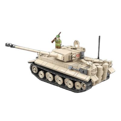 China Building Toy 100061 World War Tiger Tank Children's Intelligence Assemble Building Blocks Tiger Tank Toys for sale