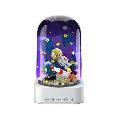 China Building Toy Factory Direct Selling Astronaut Music Box Decoration Student Legoi Gift BT Rotating Gift Box for sale